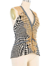 Dolce And Gabbana Geometric Lace Trim Tank Top Top arcadeshops.com