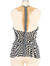 Dolce And Gabbana Geometric Lace Trim Tank Top Top arcadeshops.com
