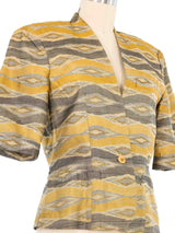 1980s Gucci Ikat Short Sleeve Jacket Top arcadeshops.com