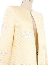 Mary McFadden Quilted Buttercream Silk Jacket Jacket arcadeshops.com