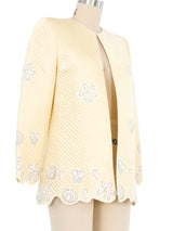 Mary McFadden Quilted Buttercream Silk Jacket Jacket arcadeshops.com