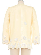 Mary McFadden Quilted Buttercream Silk Jacket Jacket arcadeshops.com