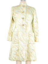 1960s Chester Weinberg Metallic Swirl Brocade Coat Outerwear arcadeshops.com