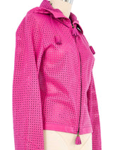 Gianni Versace Perforated Leather Hoodie Jacket arcadeshops.com