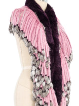 Multicolor Fringed Fur Shawl Accessory arcadeshops.com