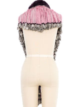 Multicolor Fringed Fur Shawl Accessory arcadeshops.com