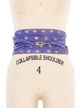 1980s Purple Leather Grommet Belt Accessory arcadeshops.com