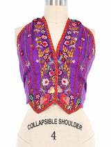 Bernard Perris Embroidered Silk Halter Top Top arcadeshops.com