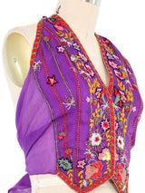 Bernard Perris Embroidered Silk Halter Top Top arcadeshops.com