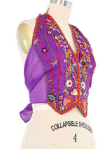 Bernard Perris Embroidered Silk Halter Top Top arcadeshops.com