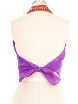 Bernard Perris Embroidered Silk Halter Top Top arcadeshops.com