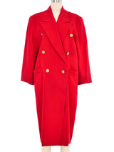 Christian Dior Red Double Breasted Coat Outerwear arcadeshops.com
