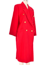 Christian Dior Red Double Breasted Coat Outerwear arcadeshops.com