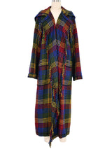 Rainbow Plaid Fringed Duster Outerwear arcadeshops.com
