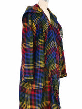 Rainbow Plaid Fringed Duster Outerwear arcadeshops.com