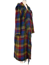 Rainbow Plaid Fringed Duster Outerwear arcadeshops.com