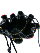 Multicolor Striped Snakeskin Drawstring Bag Accessory arcadeshops.com