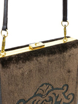 Brown Embossed Velvet Box Bag Accessory arcadeshops.com