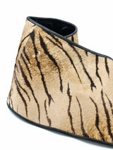 Tiger Striped Wide Pony Hair Waist Belt Accessory arcadeshops.com