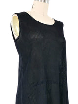 Issey Miyake Pleats Please Black Mesh Tank Dress arcadeshops.com