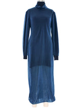 Helmut Lang Navy Layered Chiffon Sweater Dress Dress arcadeshops.com