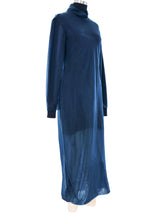 Helmut Lang Navy Layered Chiffon Sweater Dress Dress arcadeshops.com