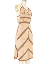 1970s Suede And Crochet Halter Dress Dress arcadeshops.com