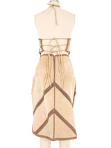 1970s Suede And Crochet Halter Dress Dress arcadeshops.com