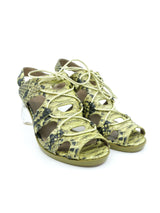 2016 Simone Rocha Green Snakeskin Cut Out Heels, 40 Accessory arcadeshops.com