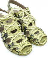 2016 Simone Rocha Green Snakeskin Cut Out Heels, 40 Accessory arcadeshops.com