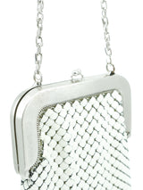 Whiting and Davis White Enamel Chainmail Bag Accessory arcadeshops.com