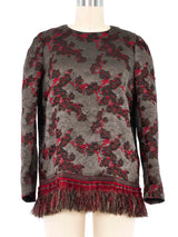 Dries Van Noten Fringed Brocade Tunic Top arcadeshops.com