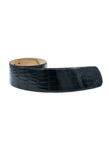 Donna Karan Wide Black Alligator Belt Accessory arcadeshops.com