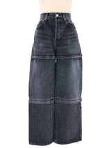 Balenciaga Washed Black Zip Off Denim Bottom arcadeshops.com