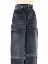 Balenciaga Washed Black Zip Off Denim Bottom arcadeshops.com