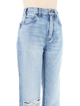 Celine Light Wash Distressed Denim Bottom arcadeshops.com