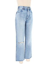 Celine Light Wash Distressed Denim Bottom arcadeshops.com
