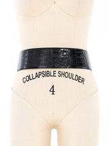 Donna Karan Wide Black Alligator Belt Accessory arcadeshops.com