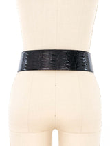 Donna Karan Wide Black Alligator Belt Accessory arcadeshops.com