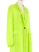 Dries Van Noten Lime Silk Duster Jacket arcadeshops.com