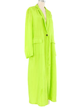 Dries Van Noten Lime Silk Duster Jacket arcadeshops.com