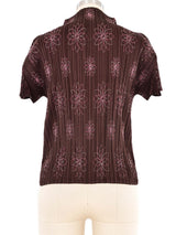 Issey Miyake Pleated Floral Embroidered Top Top arcadeshops.com