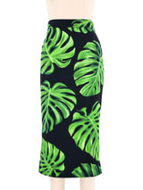 2020 Dolce And Gabbana Monstera Leaf Printed Skirt Bottom arcadeshops.com