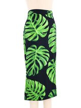 2020 Dolce And Gabbana Monstera Leaf Printed Skirt Bottom arcadeshops.com