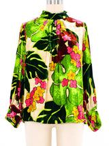 Dries Van Noten Velvet Floral Printed Top Top arcadeshops.com