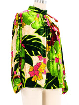 Dries Van Noten Velvet Floral Printed Top Top arcadeshops.com