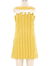 1960s Mustard Striped Shift Dress Dress arcadeshops.com