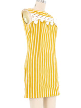 1960s Mustard Striped Shift Dress Dress arcadeshops.com