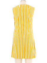 1960s Mustard Striped Shift Dress Dress arcadeshops.com