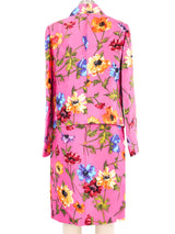 1990s Dolce and Gabbana Pink Floral Skirt Suit Suit arcadeshops.com